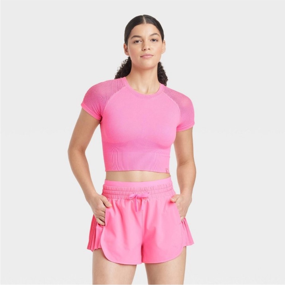Women's Seamless Crop Short Sleeve
Shirt - JoyLab™ Pink M